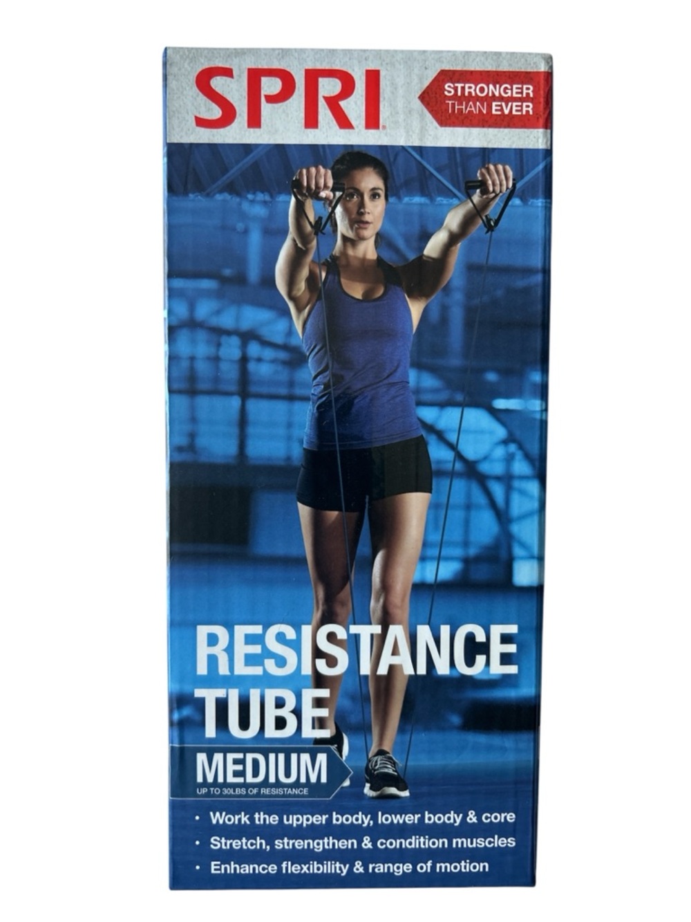 SPRI Blue And Black Mediim Resistance Tube Workout For Upper Lower Core  Workout